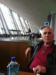 Bob waiting/napping @ Dulles Airport