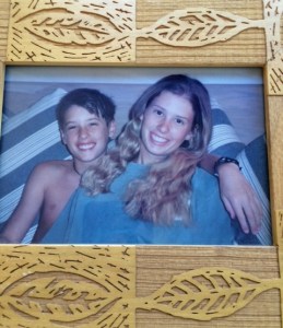 Twelve years old and his big sister goes to college